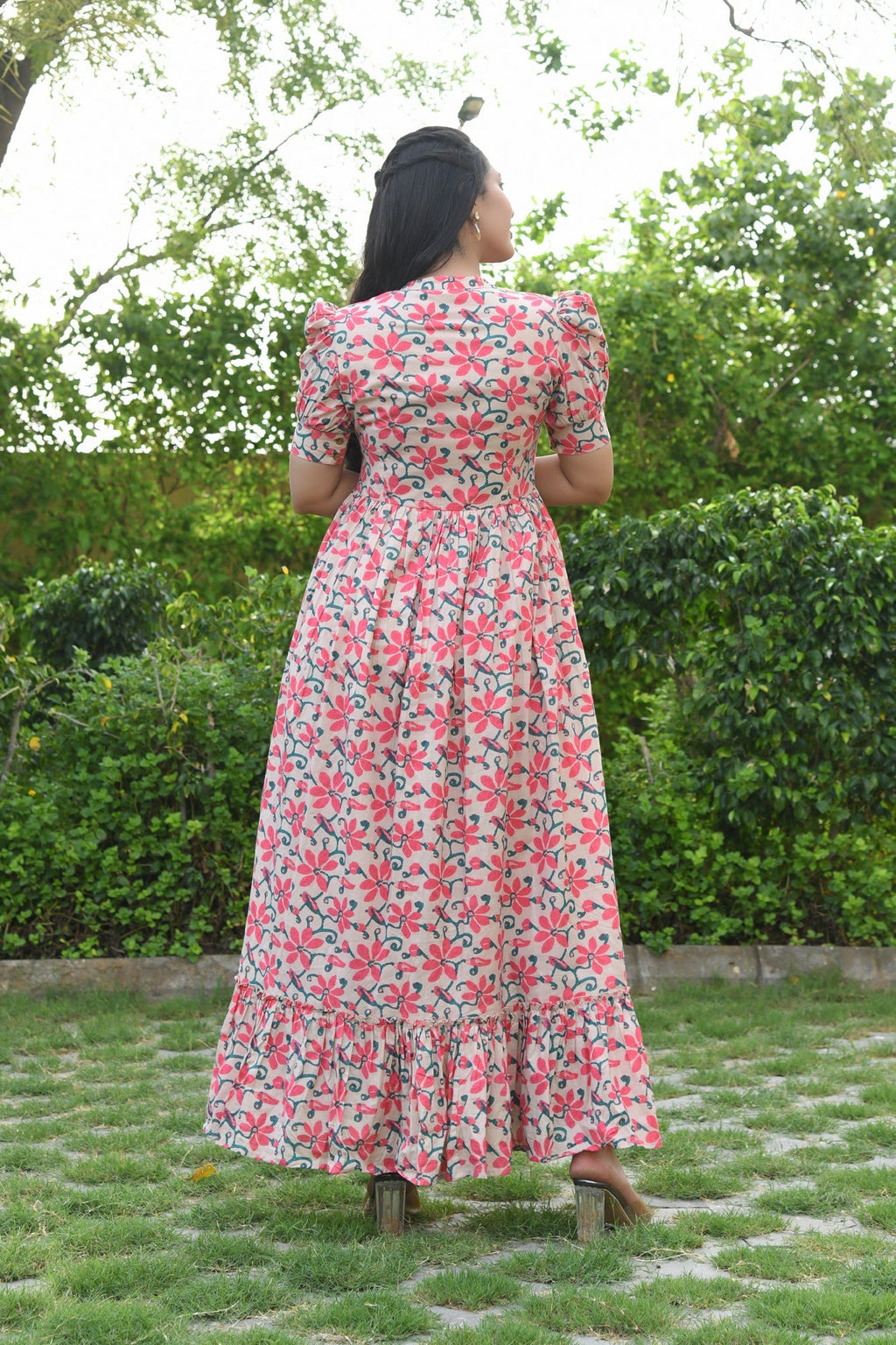 AAHELI PORTOFINO FLORAL FLARED DRESS