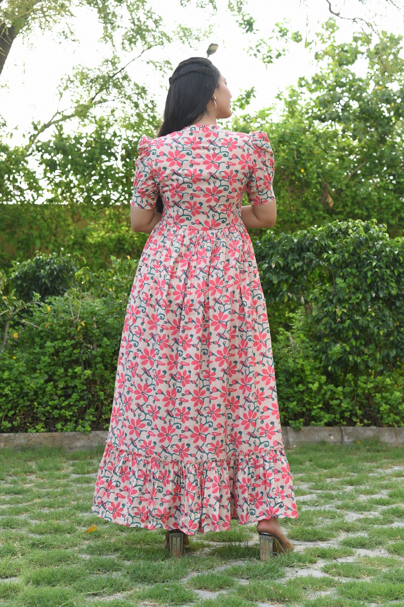 AAHELI PORTOFINO FLORAL FLARED DRESS